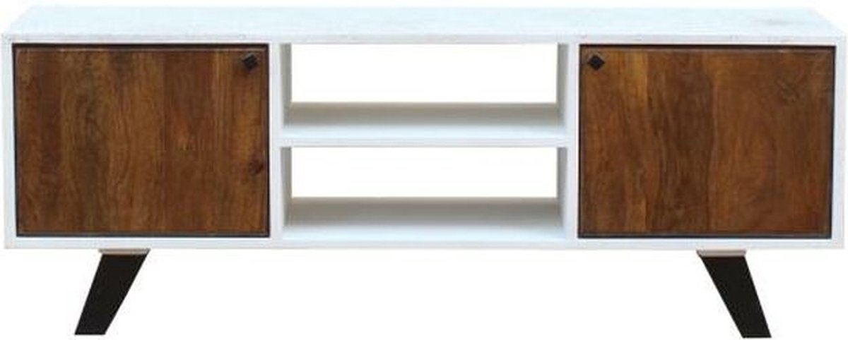 Tv-meubel DKD Home Decor Wit 135 x 35 x 40 cm Metaal Mangohout