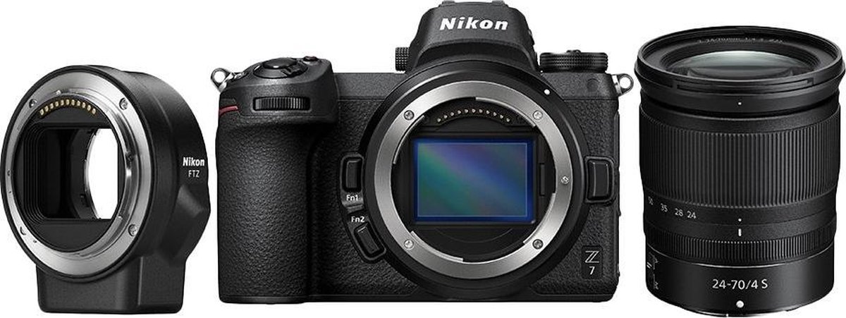 Nikon Z 7 + 24-70mm f/4 S + FTZ adapter Zwart