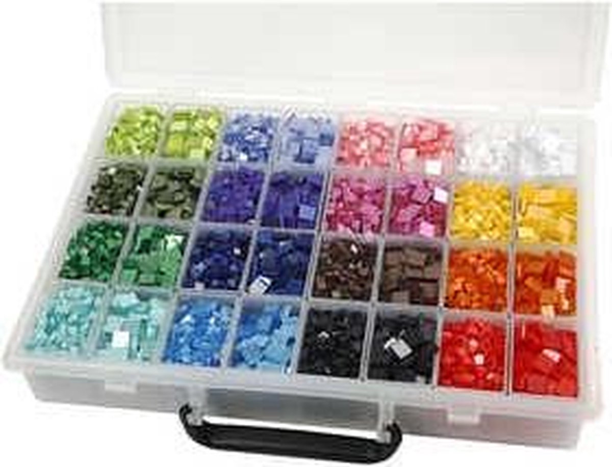 Mini mozaiek, afm 5x5+10x10 mm, dikte 2 mm, 32x25 gr/ 1 doos