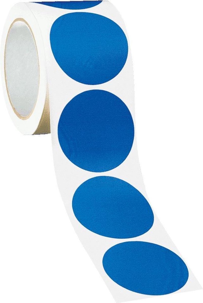 Vloermarkeringsstippen op rol, blauw 68 mm - 450 stuks op rol