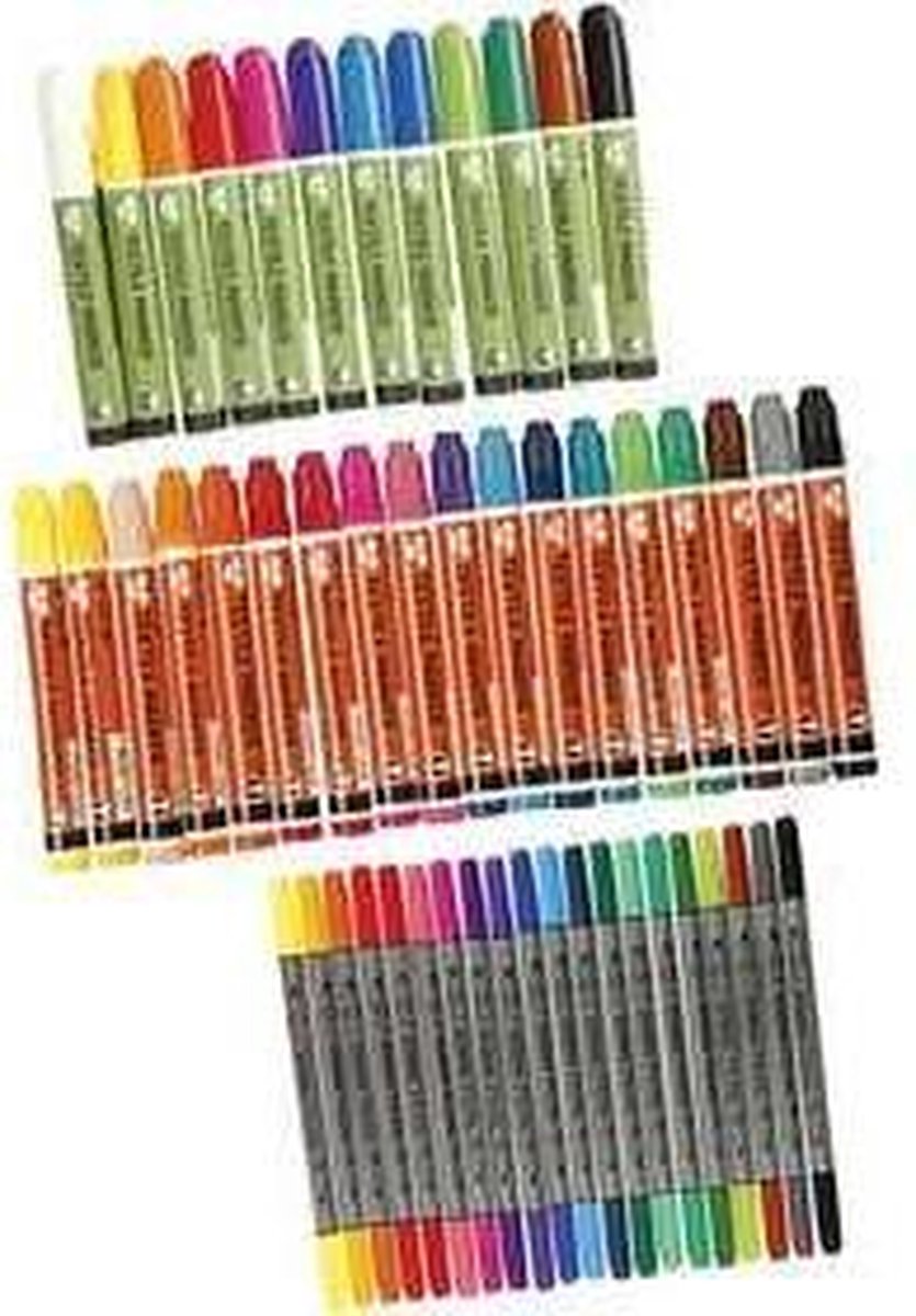 Textielstiften, lijndikte: 2-5 mm, diverse kleuren, standaardkleuren, 50stuks