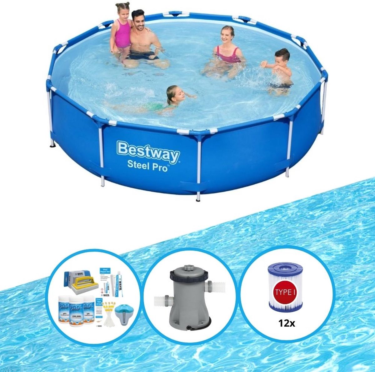 Bestway Zwembad Steel Pro 305x76 cm - Zwembad Bundel