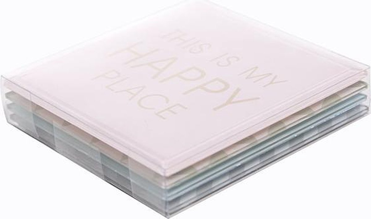 Cosy&Trendy 'Happy' glasonderzetter - 10 cm - Set-4