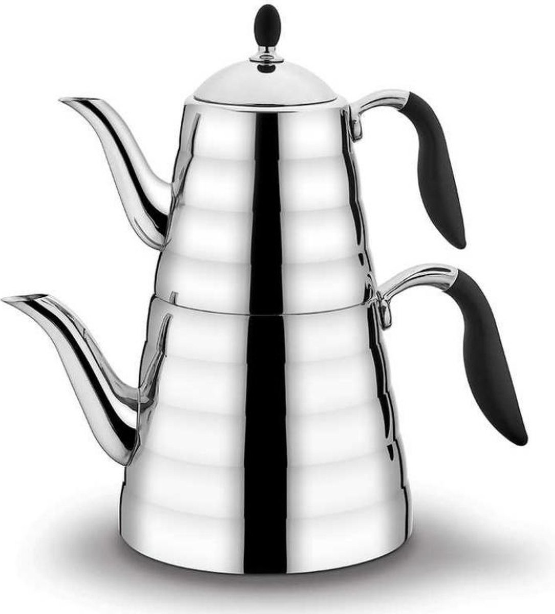 Korkmaz Theepot - Viva zwart theepot - Turkse Theepot - Caydanlik