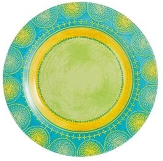 Propriano - Dinerbord - Groen Blauw - D25cm - Opaal - (Set van 6)