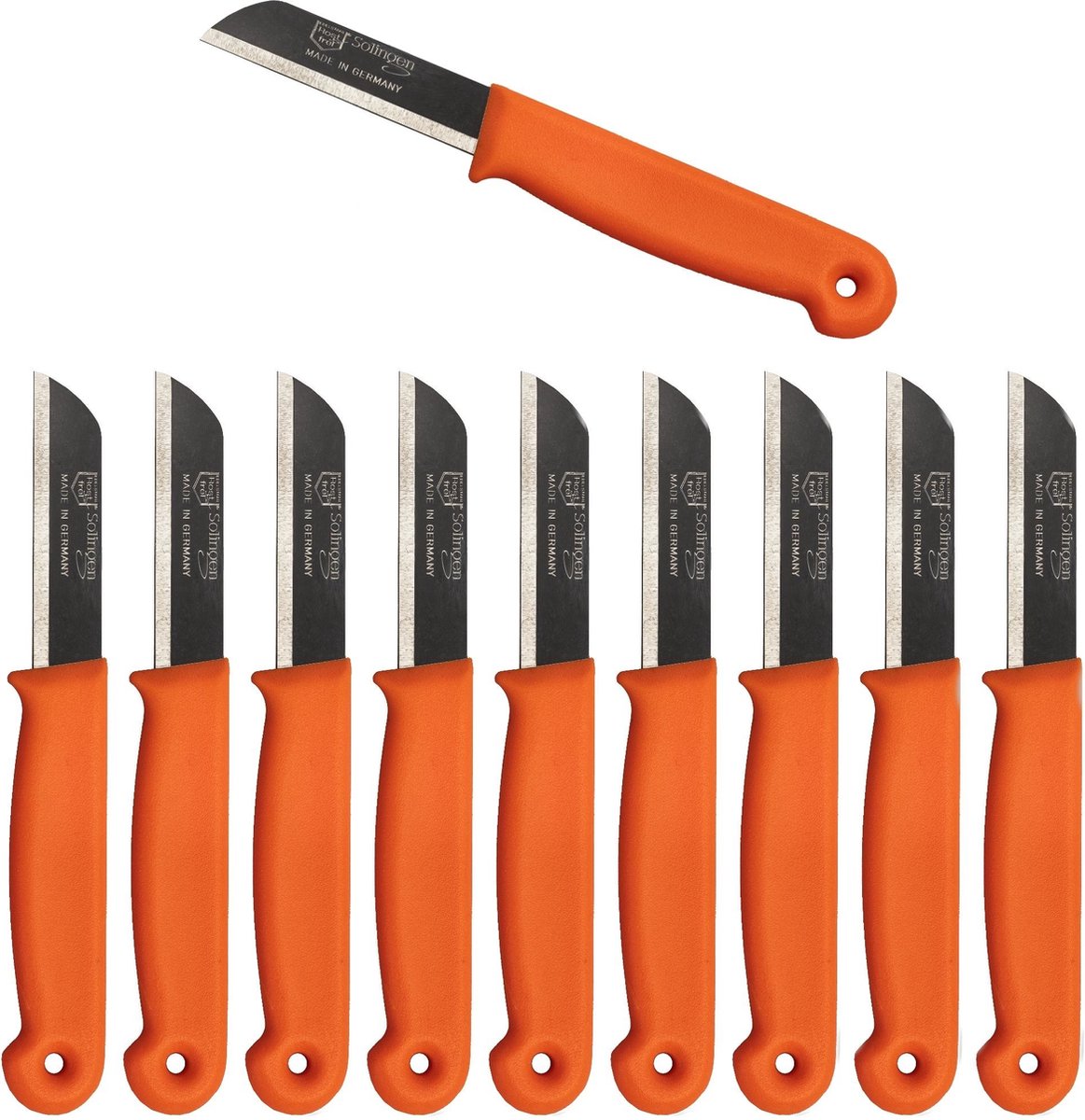 Solingen Schilmesje - RVS Glad - 16 cm met "Blade Cover" - Oranje - 500 Stuks