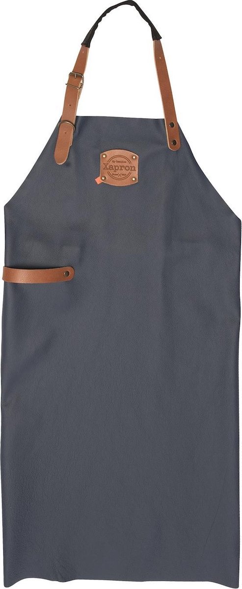 Xapron - Bovine Schort met Schouderbanden Large Leer - Leer - Bruin