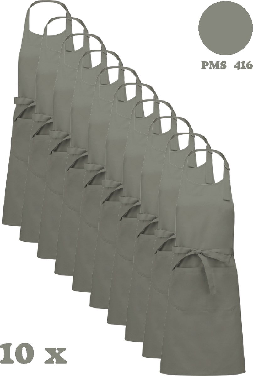 Awesome-Gifts - Horeca schort - Keukenschort - Kookschort - Barbecueschort - onbedrukt - 76 x 90 cm - per 10 stuks - Light Grey