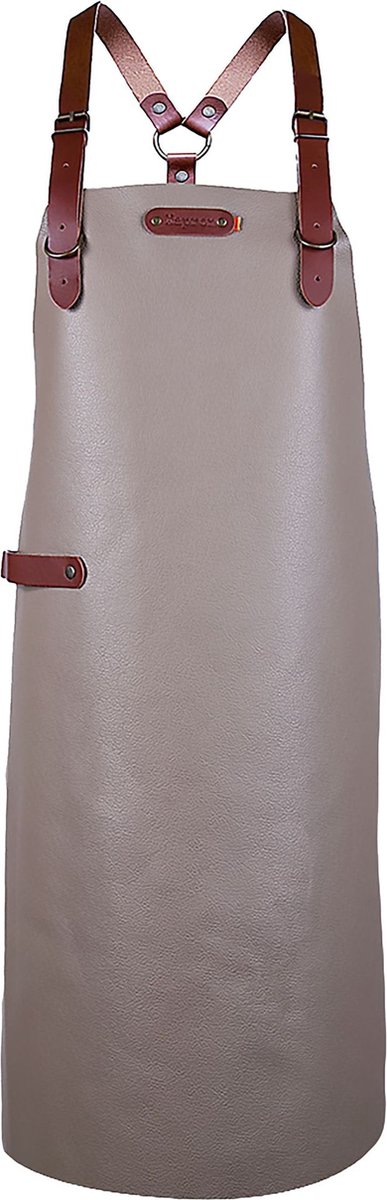 Xapron - Bovine Schort met Schouderbanden XL Leer - Leer - Bruin