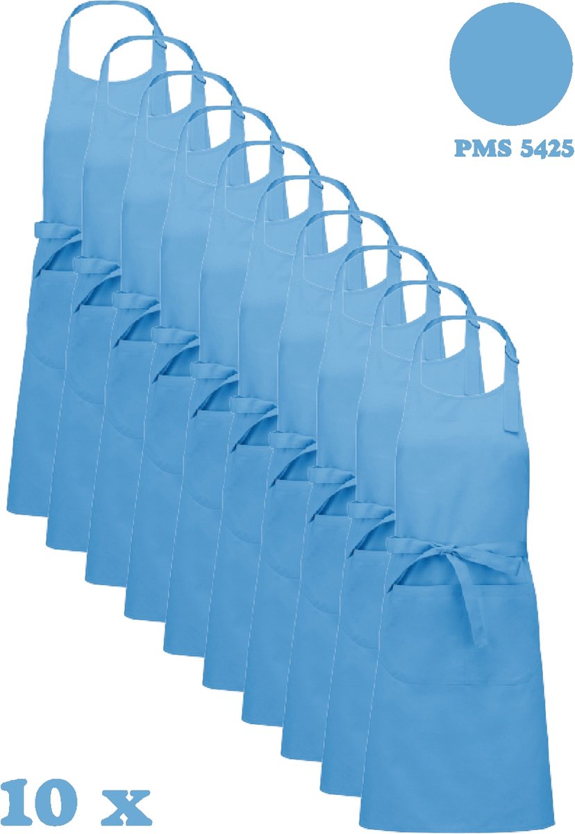 Awesome-Gifts - Horeca schort - Keukenschort - Kookschort - Barbecueschort - onbedrukt - 76 x 90 cm - per 10 stuks - Sky Blue