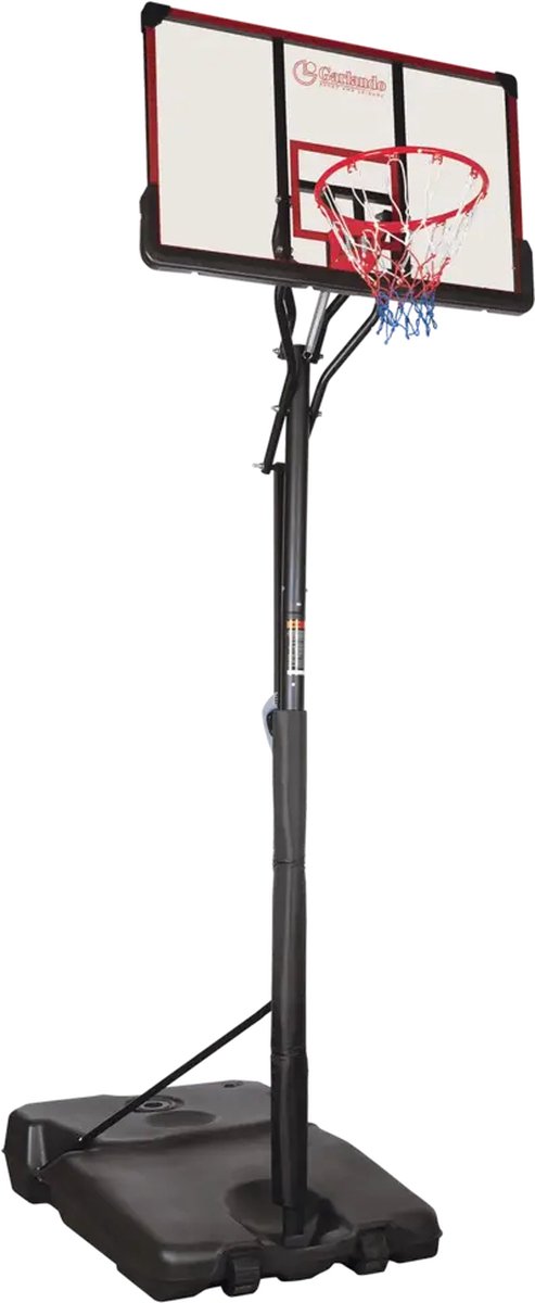 Garlando - Basketbalpaal - Orlando - 225 cm tot 305 cm hoog - Verstelbaar - Basketbalring - Verplaatsbaar - Inklapbaar - Basketbal voor buiten
