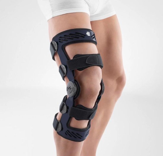 Bauerfeind SecuTec Genu Rigide Kniebrace - 7 - Links - Blauw