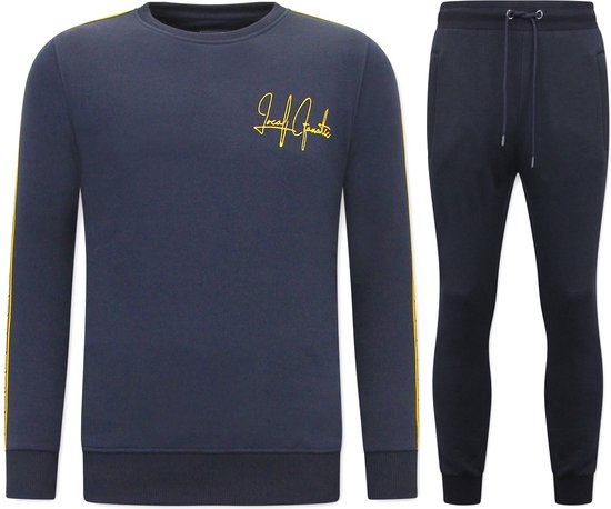 Exclusieve Joggingpak Mannen - Greek Ribbon - Blauw