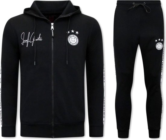 Mannen Trainingspak - Hooded Ribbon - Zwart / Wit