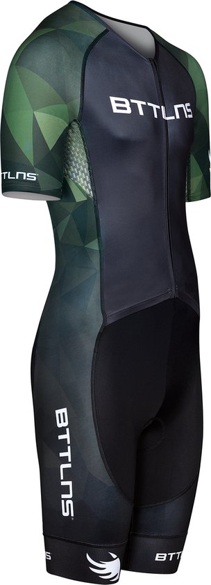 BTTLNS trisuit - triathlon pak - trisuit korte mouw heren - Typhon 2.0 SE - groen - S