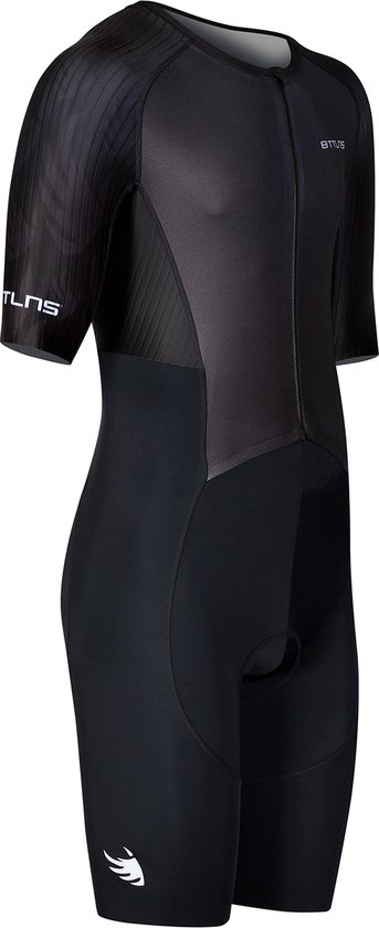 BTTLNS trisuit - triathlon pak - PRO Aero trisuit - trisuit korte mouw heren - langeafstand triathlon - Nemean 1.0 - zwart - M