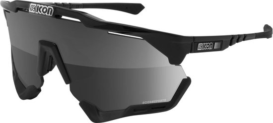 Scicon Aeroshade Black Gloss Fietsbril - Mirror Silver
