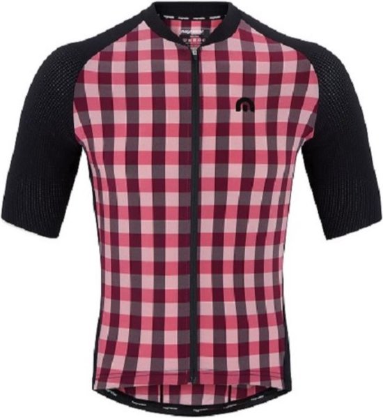 Megmeister Woven Jersey Burgundy/Pink - Fietsshirt korte mouwen Bordeaux/Roze Unisex-XS