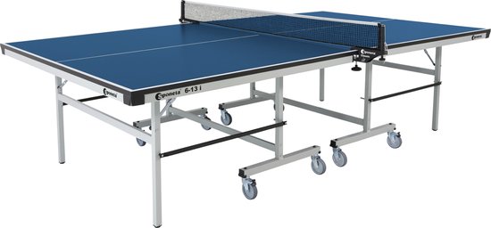 Sponeta® S6-13i Tafeltennistafel Indoor - Inclusief ITTF gekeurd tafeltennisnet - Pingpongtafel voor binnen - Speeltoestel voor binnen - Inklapbaar - Zelftrainstand - 22mm blauw blad - 3 Jaar garantie - LxBxH 274x152,5x76cm - Made in Germany