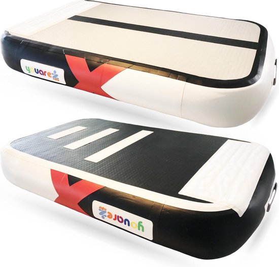YouAreAir AirBoard Pro 4.0 | 70x100 cm — 15cm dik | Compleet | Verleng je AirTrack - Maak verschillende trainings-opstellingen | 1m ware springplank gymnastiek | 1x0,7x0,15 M fitness mat opblaasbaar | turnmat met pomp