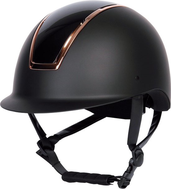 Harry's Horse Veiligheidscap Regal Glossy 58-60 zwart-rosegold