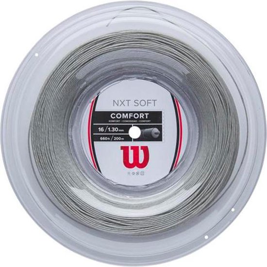 Wilson Tennissnaar NXT Soft 16 Op Rol 200m Zilver