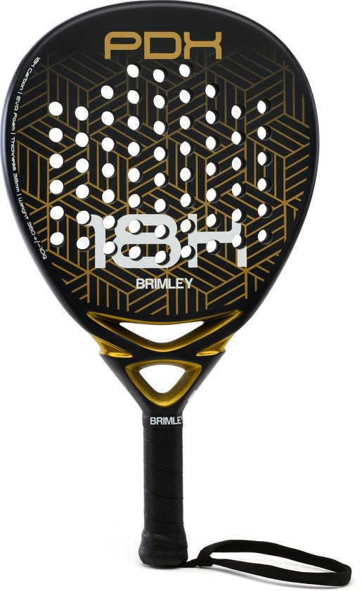 Brimley PDX18K Padel racket - 18K Carbon - Sandcoated blad - Druppelvormig - Inclusief draagtas