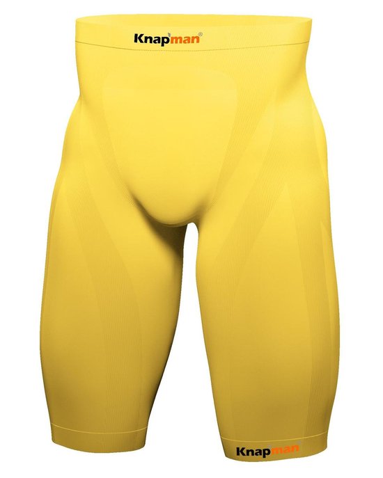 Knapman Zoned Compression Short 45% Geel | Compressiebroek (Liesbroek) voor Heren | Maat XL