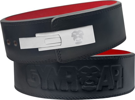 Gymroar Premium [13MM] Powerlift Riem met RVS gespsluiting - Lifting Belt - Clip Sluiting - Lever Belt - Crossfit - Bodybuilding - Powerlifting - Deadlift - Squat - 10MM - Zwart - XL