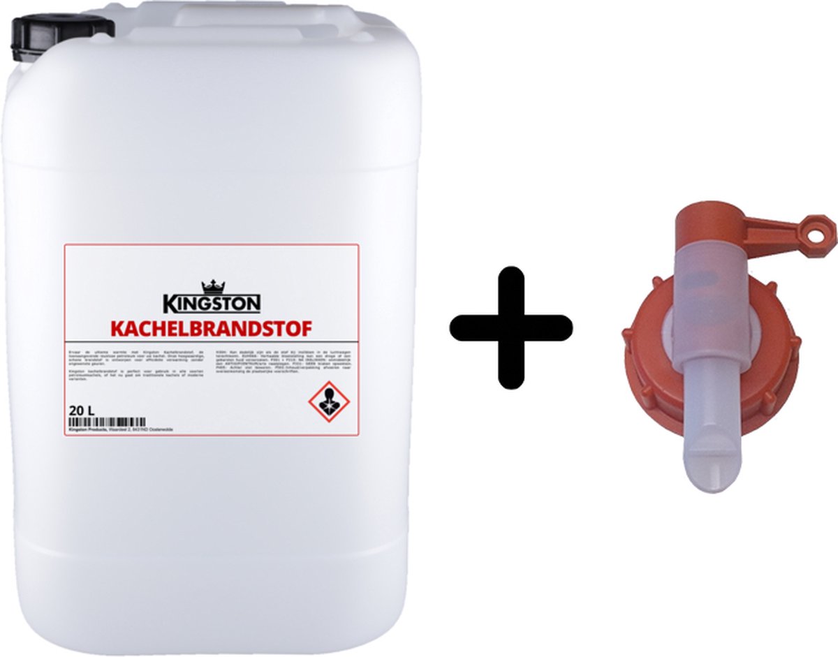 Kingston Kachelbrandstof - Can, 20L incl. Dopkraan - Geurarme Petroleum