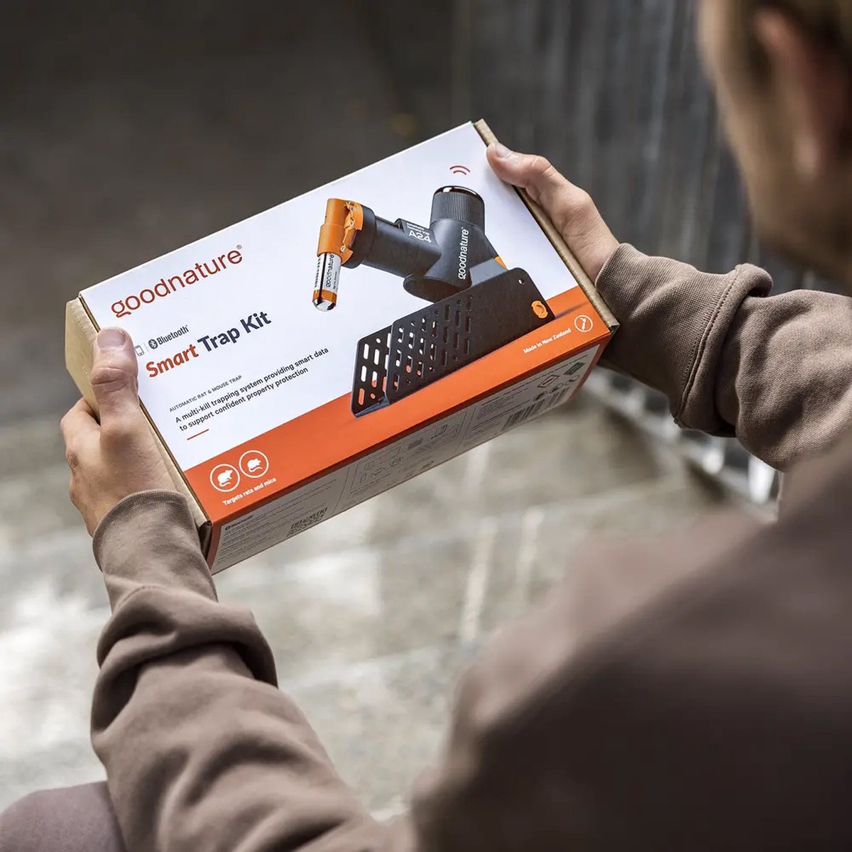 Goodnature® Rattenval A24 Smart Trap Kit + Smart Cap + Doorloophouder