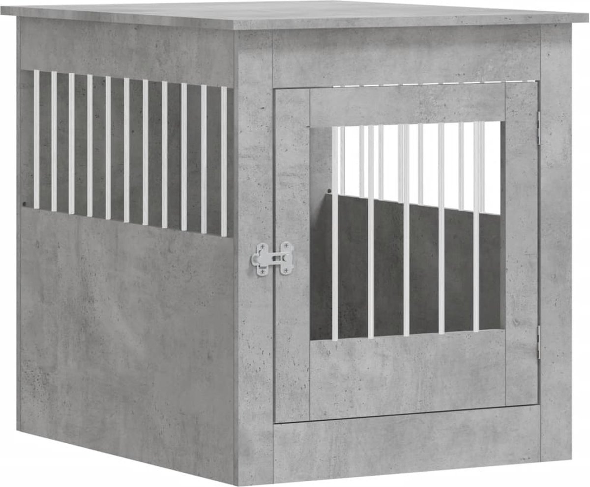 vidaXL-Hondenbench-64,5x80x71-cm-bewerkt-hout-betongrijs