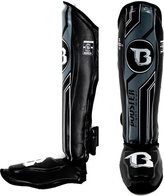 Booster Fightgear scheenbeschermers - BSG V9 BLACK/GREY - L