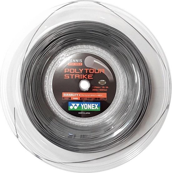 Yonex Tennissnaar Polytour Strike 1,25 Mm 200 Meter Zwart