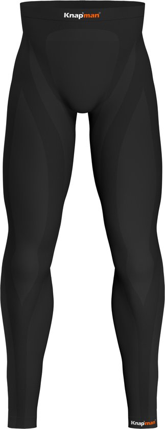 Knapman Zoned Compression Long Pants 45% Zwart | Lange Compressiebroek - Compressie Leggings voor Heren | Maat XXL