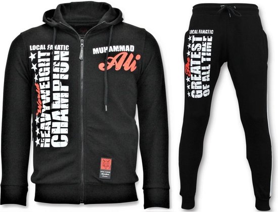 Exclusieve Heren Joggingpak - Muhammad Ali Sport Set - Zwart