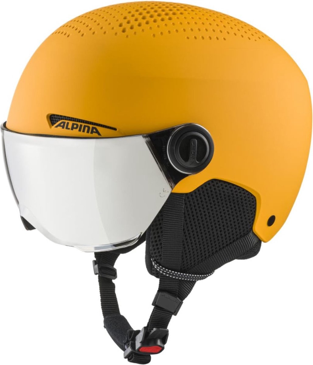 Alpina Zupo Visor Q-Lite Junior Skihelm Met Vizier - Burned Yellow Matt | Maat: 51 - 55 cm