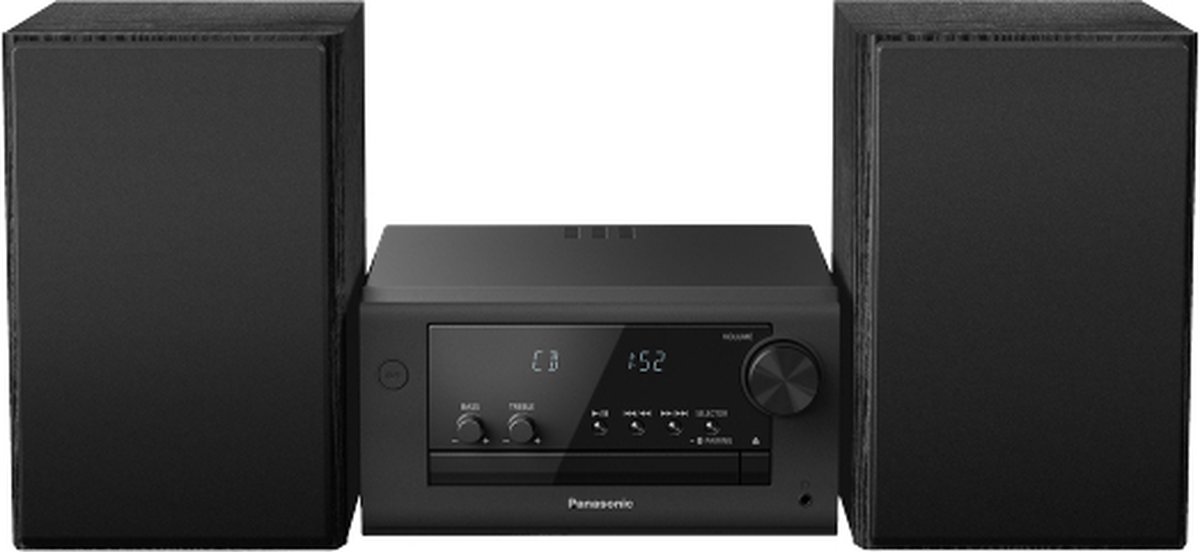 Panasonic SC-PM702, Home audio-microsysteem, Zwart, 1 schijven, 80 W, 2-weg, 10 cm