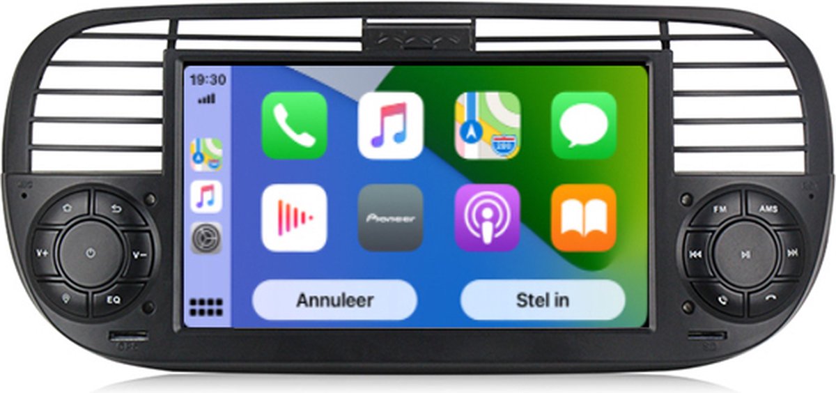 Boscer® Autoradio Fiat 500 2007-2015 - Apple Carplay & Android Auto - Android 11 - 7'' Navigatiesysteem - Zwart - Achteruitrijcamera