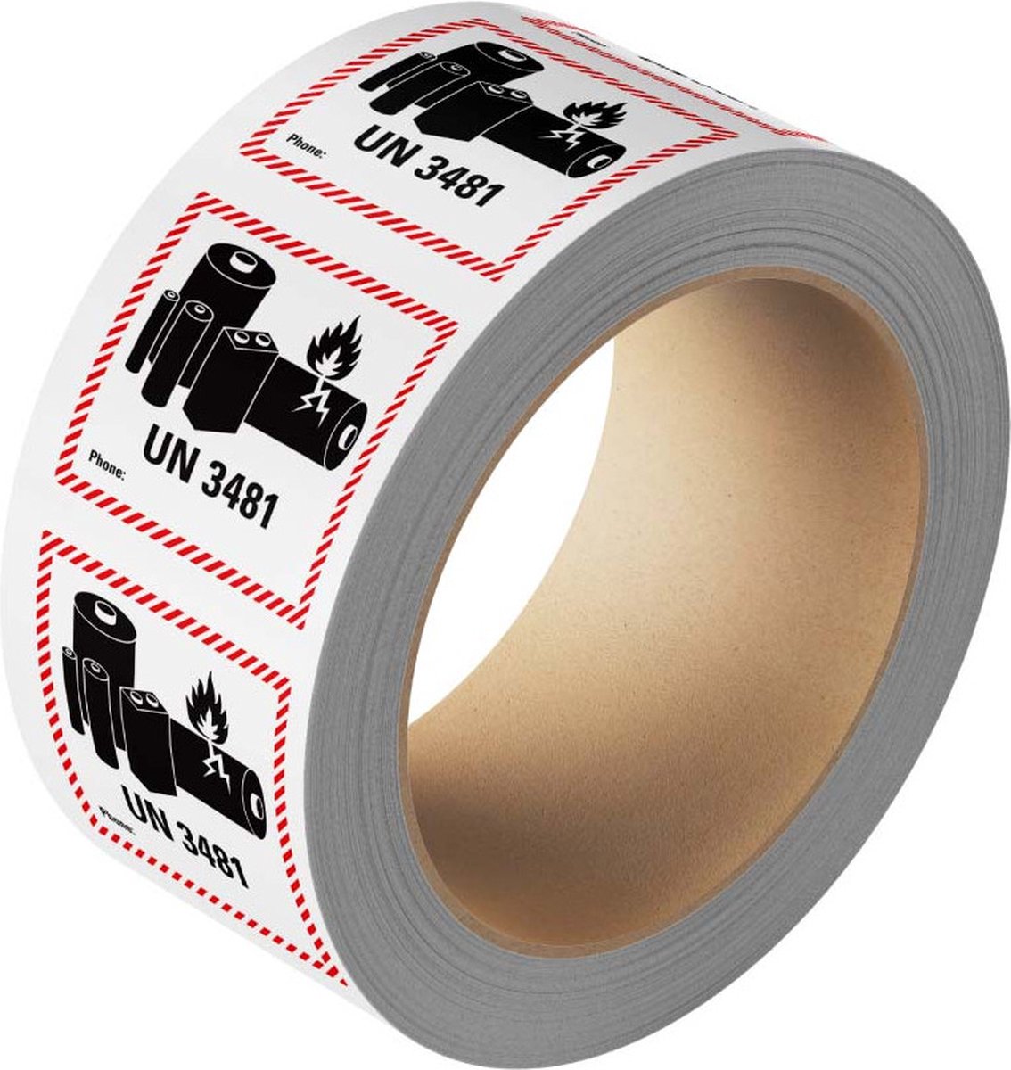 UN3481 label zeewaterbestendig, 500 op rol 100 x 100 mm - 500 per rol