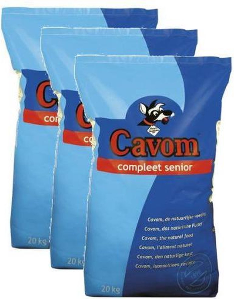 3x20 kg Cavom compleet senior hondenvoer