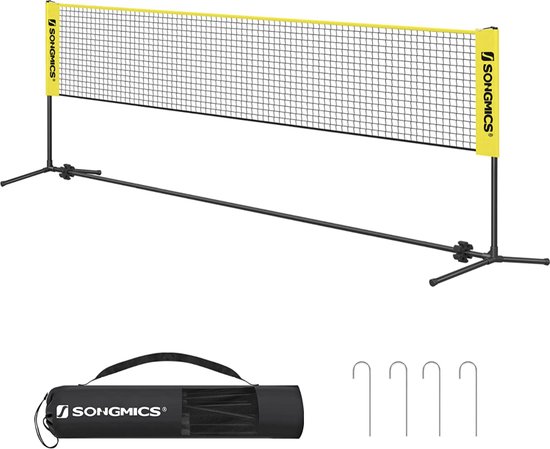 Professional Badmintonnet - Tennisnet - Volleybalnet - Verstelbaar - Draagtas - Geel - 300 x 103 x 155 cm