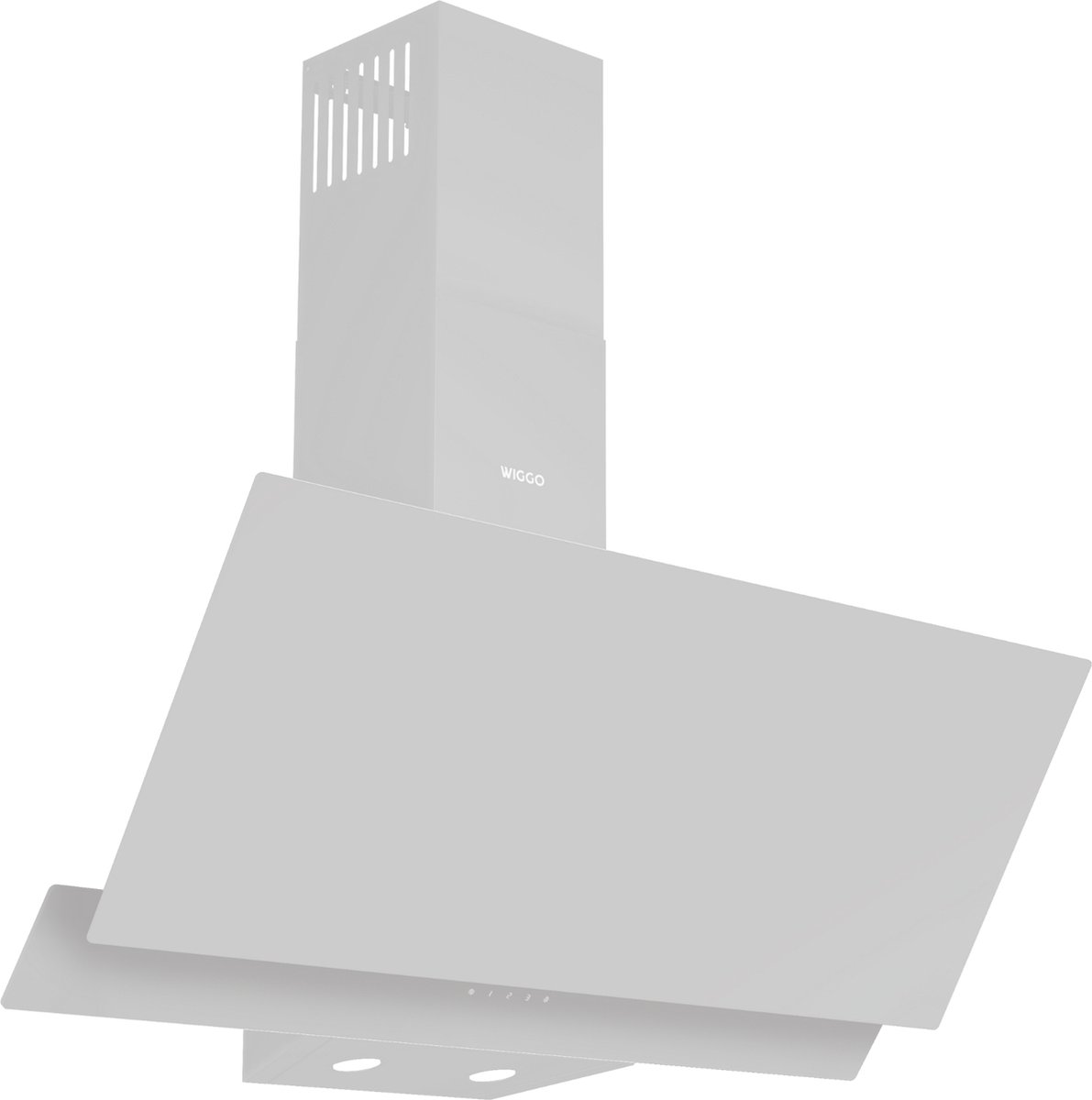 Wiggo WE-A942G(W) - Schuine Afzuigkap - 90cm - 626m³/h - 4 standen - Energieklasse A - Wit Dubbel Glas - Koolstoffilters meegeleverd
