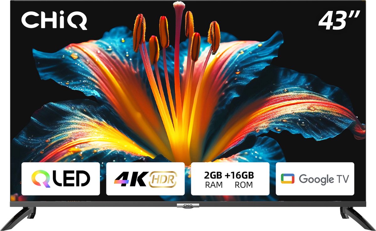 CHiQ U43QM8V 43-inch 4K QLED Google TV - Ultra-HD - Dolby Vision HDR - 2023 model