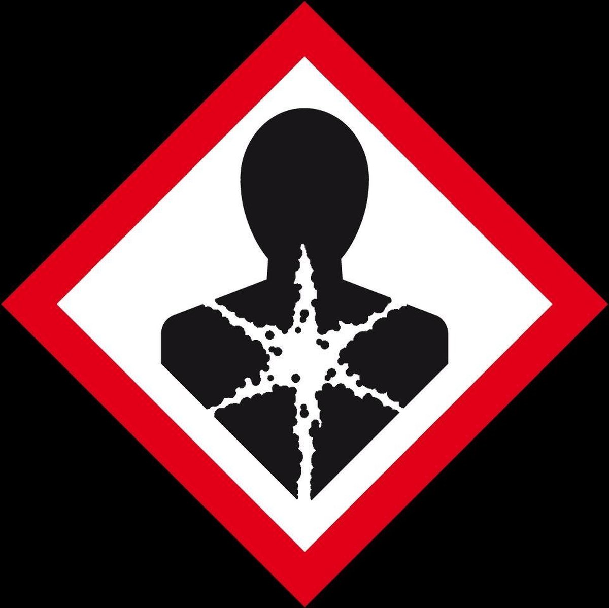 GHS08 gezondheidsgevaar sticker, 500 op rol 32 x 32 mm - 500 per rol