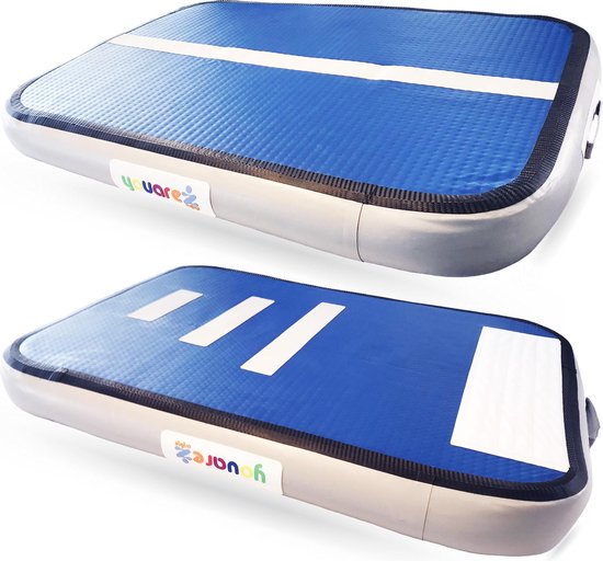 YouAreAir AirBoard Pro 4.0 | 70x100 cm — 10cm dik | Compleet | Verleng je AirTrack - Maak verschillende trainings-opstellingen | 1m ware springplank gymnastiek | 1x0,7x0,10 M fitness mat opblaasbaar | turnmat met pomp