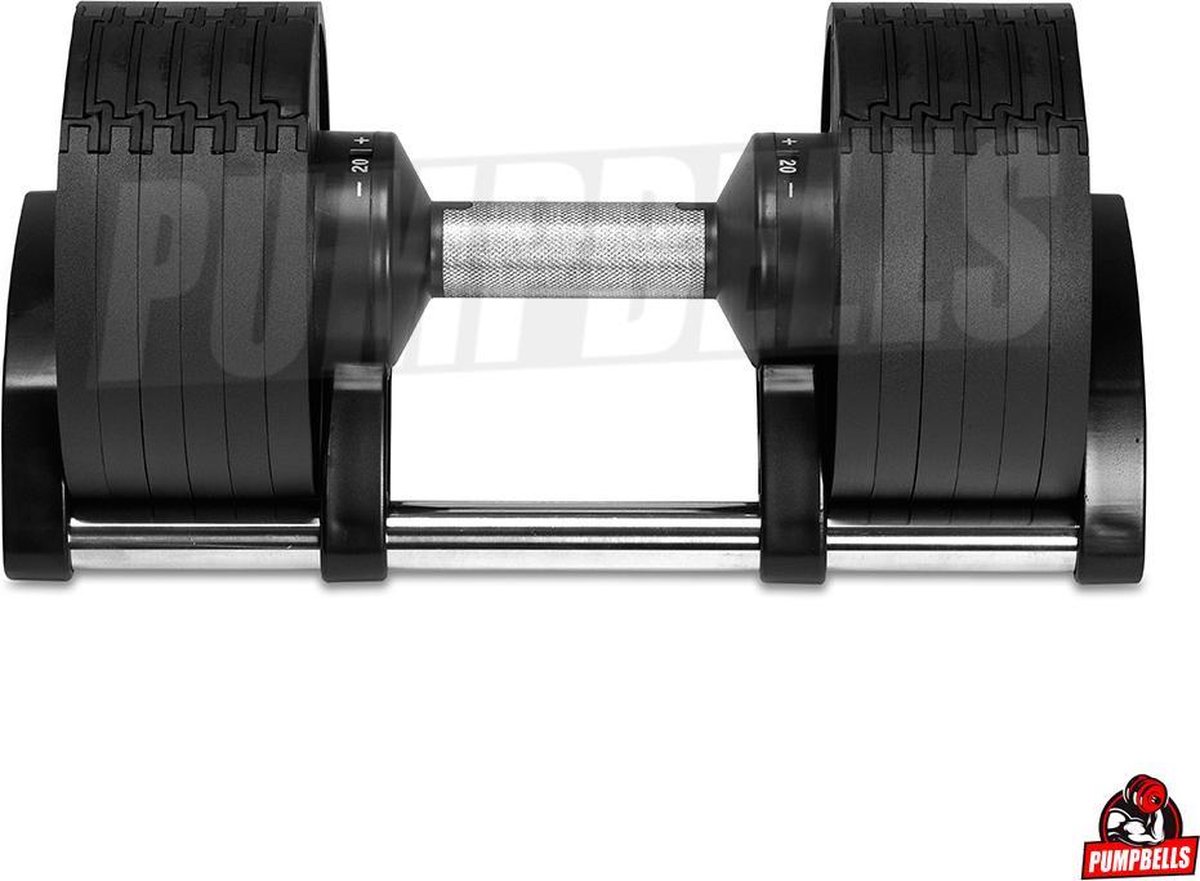 Verstelbare Dumbbell - 2kg t/m 20kg - Professionele halters - 6 Dumbbells in één - Makkelijk instelbaar - Met 2 jaar garantie!