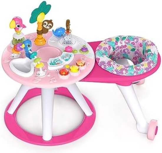 Loopstoel baby - Loopstoel met schommelfunctie - Loopstoeltje baby - Roze