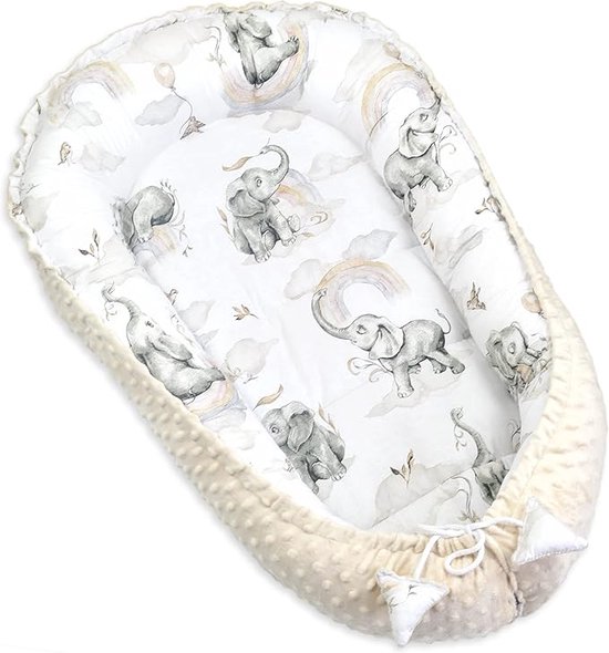 Baby Cocoon Bumper Reiswieg 100% katoen Anti-allergisch - babynestje \ Warm nest baby 55 x 90 cm (Sahara)