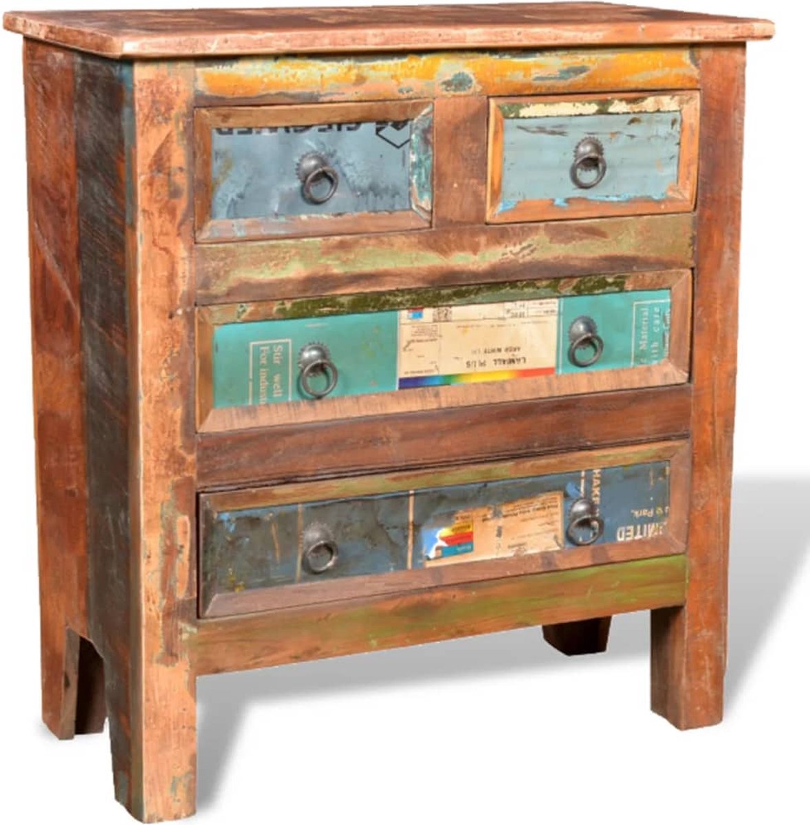 The Living Store Kast Meubels - 65 x 30 x 70 cm - Gerecycled Hout